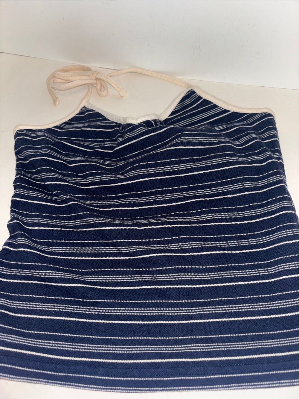 Abercrombie & Fitch Striped Navy and White Halter Tank Top M